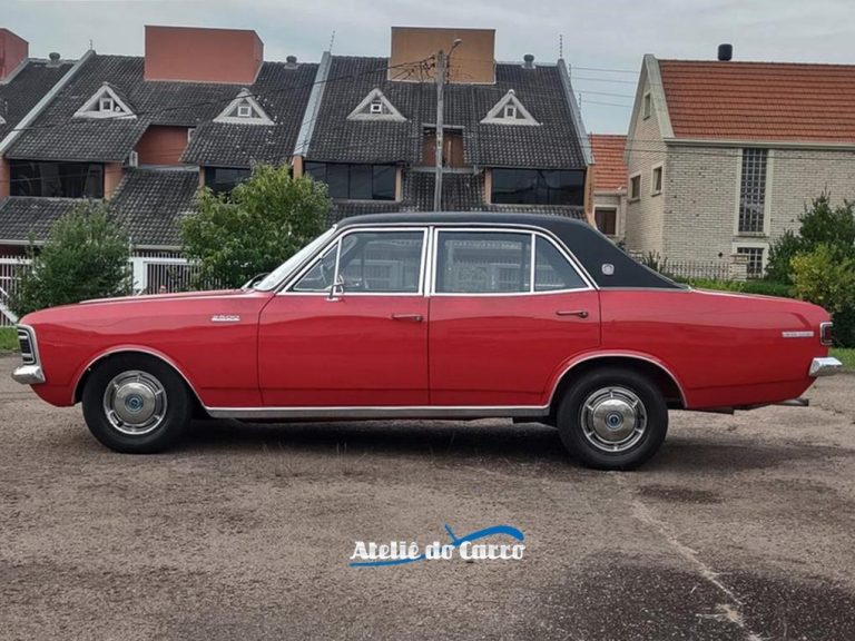 Ateliê do Carro Opala Gran Luxo 2500 1971 Vermelho Monza Interior de